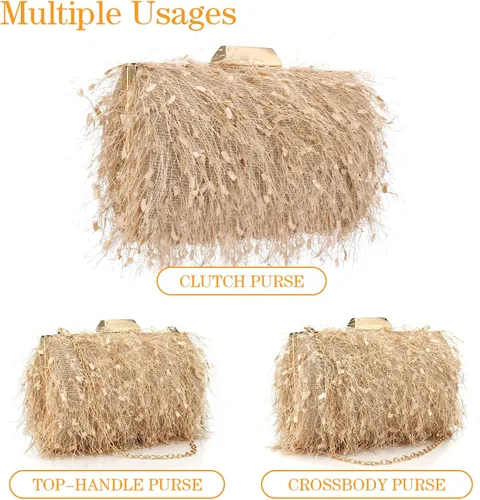 Vista 3 de Bolso de mano para mujer, lindo bolso de mano con asa superior, bolso cruzado para boda, fiesta, baile de graduación, banquete