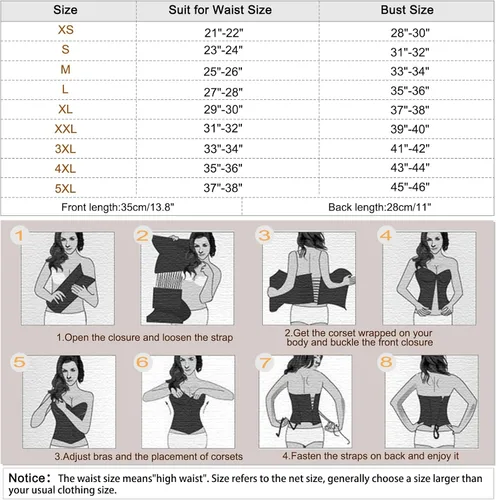Vista 6 de LEACOOLKEY Corsé sexy con cordones para mujer, corsé moldeador de cintura