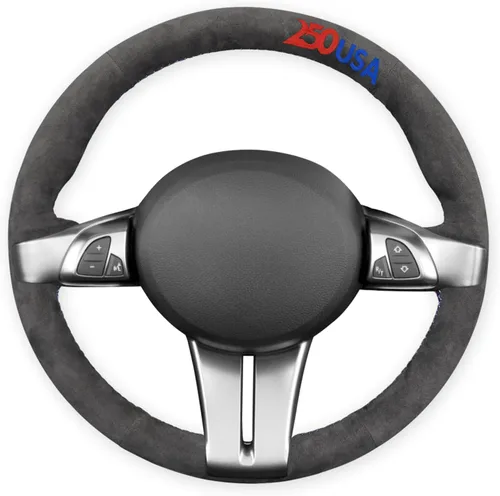 Vista 8 de MEWANT Funda para volante con bordado personalizado para BMW Z4 E85 Roadster E86 Coupe 2003-2008 con costura a mano Custom Fit for BMW Z4 E85