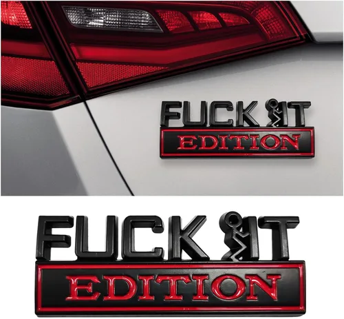 Vista 22 de Dickno Fuck It Edition Emblema para automóvil, calcomanías de decoración de parachoques de auto, calcomanía para guardabarros laterales 3D