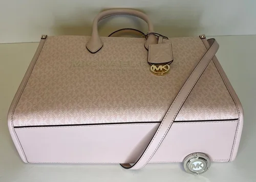 Vista 8 de Michael Kors Mirella MD EW - Bolsa de mano con logotipo grande continental y gancho para bolso