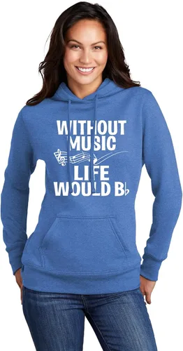 Vista 16 de Go All Out Sudadera con capucha para hombre y mujer sin música Life Would B Flat Funny Music Lovers Granate