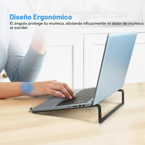 Vista 2 de TENOC Soporte plegable para computadora portátil, color negro