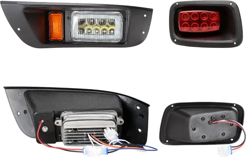 Vista 8 de 10L0L Kit de luz para carrito de golf mejorado para EZGO TXT, kit de luz trasera para faros delanteros con luz baja/alta, interruptor de señal