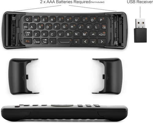 Vista 5 de MINIX NEO A3, teclado QWERTY para Android y control remoto giroscopio de seis ejes con entrada de voz, color negro