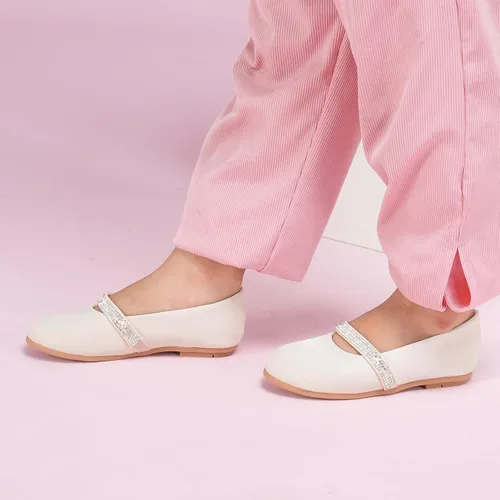 Vista 2 de Zapatos de vestir para niñas con flores, zapatos de princesa Mary Jane, zapatos de ballet para niños pequeños y grandes, zapatos elegantes