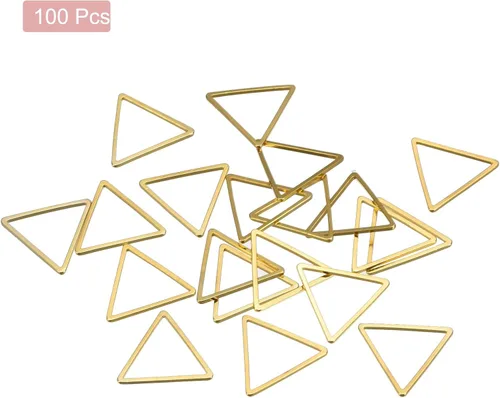 Vista 3 de MECCANIXITY Aro de abalorios triangular, anillo de enlace geométrico con marco triangular para hacer joyas