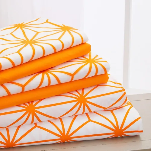 Vista 10 de Elegant Comfort Lujoso juego de sábanas de 4 piezas con patrón geométrico cúbico - 1500 microfibra de calidad premium - juego de ropa de cama más