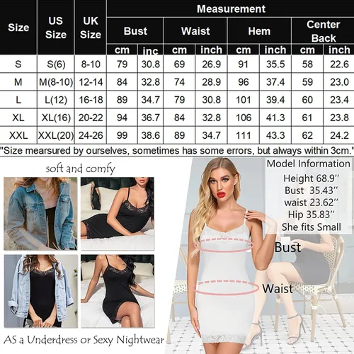 Vista 6 de Avidlove Vestido de encaje sexy para mujer, con cuello en V, camisola, minivestido