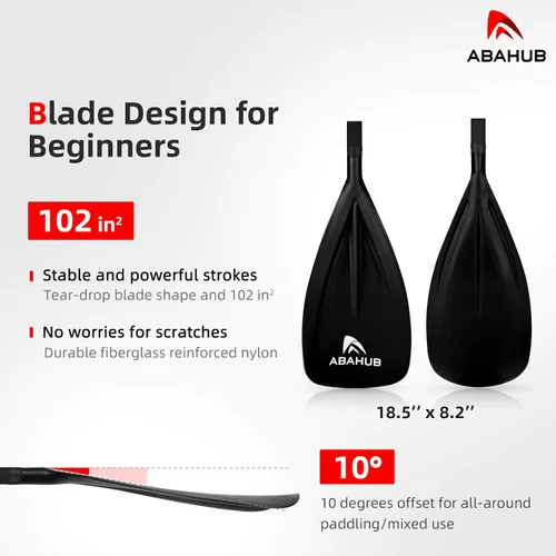 Vista 2 de Abahub SUP Paddles - 3 piezas ajustables de pie remo ligero para paddleboard, aleación de aluminio recubierto de poliuretano eje 68 a 84 pulgadas