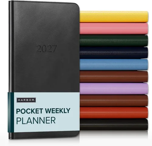 Vista 107 de Harbor Agenda semanal y mensual grande 2025-2026 – Agenda con calendario y cuaderno, piel sintética duradera, 192 páginas, tapa blanda