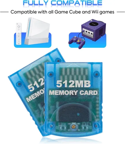 Vista 5 de Suncala Tarjeta de memoria compatible con Gamecube y Wii Console tarjeta de memoria de 512 MB para Nintendo Gamecube