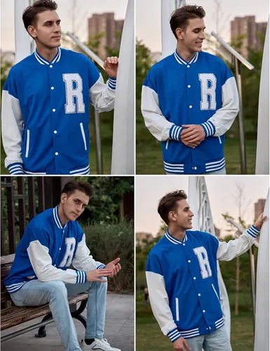 Vista 2 de COOFANDY Chaqueta Varsity para hombre ajuste regular casual letterman béisbol chaquetas de bomber