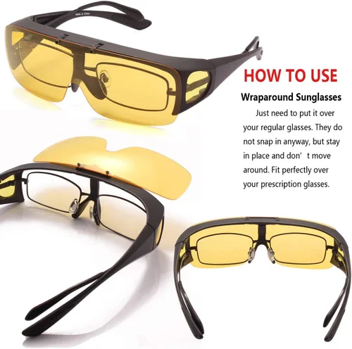 Vista 6 de Bestum Gafas de conducción con visión nocturna para faros delanteros, gafas de sol polarizadas, Mate negro