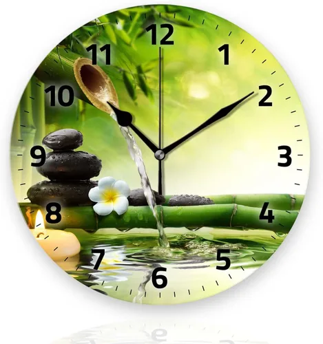 Vista 6 de Relojes de pared a pilas de 12 pulgadas, pájaros y flores, decoración silenciosa del hogar para baño, sala de estar, dormitorio