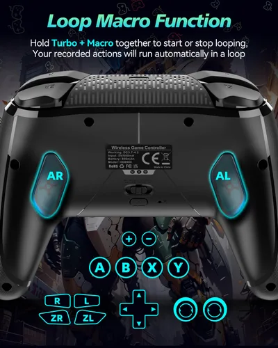 Vista 2 de GMBACK Wireless Switch 2 Controller for Nintendo Switch 2/1/Lite/OLED, Bluetooth Game Controller for iPhone/Android/PC/Steam/Mac/iPad/TV with Loop