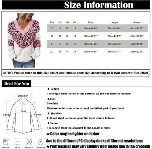 Vista 3 de Suéteres largos para mujer, suéter de punto con estampado de leopardo y manga larga para otoño