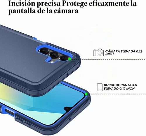 Vista 4 de Qinmay Funda para Samsung Galaxy A16 5G con protector de pantalla HD, resistente a los golpes y a las caídas, funda de 3 capas para Galaxy A16, clip