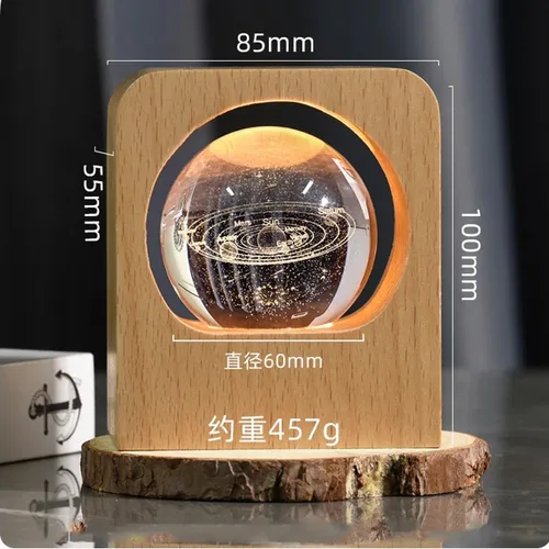 Vista 8 de Bola de cristal personalizada con foto LED, luz nocturna para dormitorio, oficina, decoración de regalo, boda, pareja, padres, fotos de mascotas