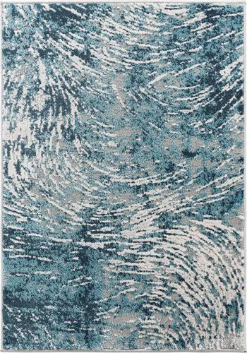 Vista 11 de Unique Loom Oasis Collection - Alfombra de área moderna, de pelo alto y bajo, envejecida, vintage, abstracta (2' 0 x 3' 0, rectangular, azul/gris)