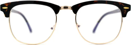 Vista 6 de SA106 Gafas de computadora con bloqueo de luz azul icónicas Brownline de media montura