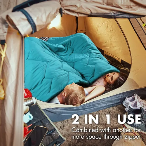 Vista 4 de VILLEY Camping Sleeping Bag, Lightweight Backpacking Sleeping Bag with Carrying Bag for Adults & Kids