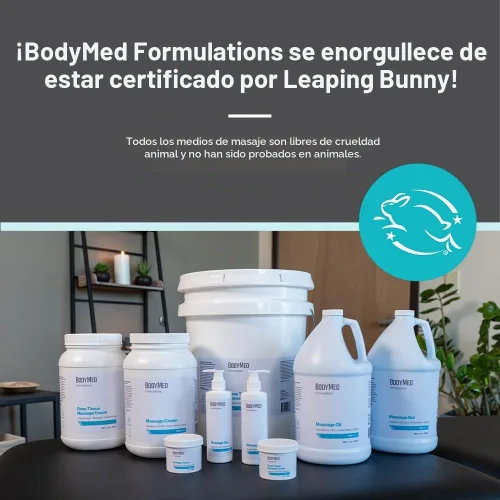 Vista 2 de BodyMed Formulations Crema de masaje, 4 oz. - Sin fragancia, crema totalmente natural para terapia de masaje - Certificado de Leaping Bunny