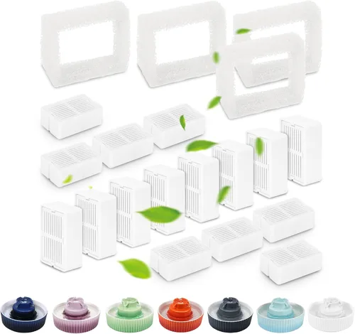 Vista 7 de Lawfery Paquete de 8 filtros de fuente de agua de cerámica para gatos, 8 filtros de fuente para gatos y 2 esponjas de prefiltro para fuentes de agua