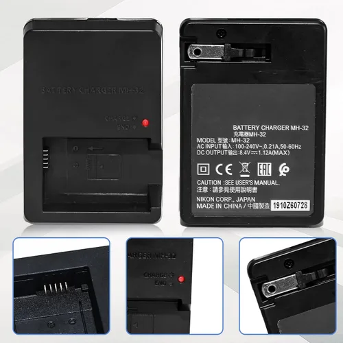 Vista 7 de Cargador de batería para cámara MH-32 MH32 compatible con Nikon EL25 ENEL25 EN-EL25a Batería compatible con Nikon Z50 Z 50 Z30 Z 30 Zfc Z fc Z50II