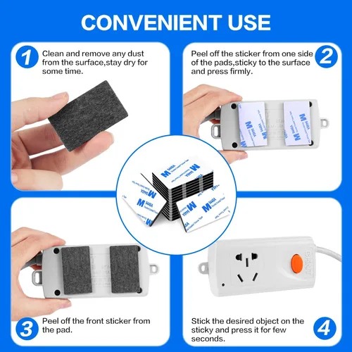 Vista 5 de Cintas adhesivas de doble cara, cinta adhesiva resistente para montaje, 48 piezas de 3 mm de espesor, cinta adhesiva de espuma precortada