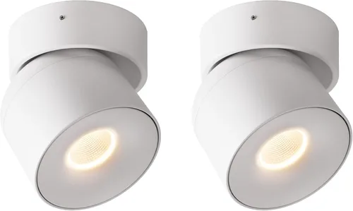 Vista 20 de Aisilan Luz LED de Techo Blanca para Interiores 9W Luminaria Montada en Superficie con Foco Giratorio de 360°, Regulable Blanco Cálido 3000K CRI 97+