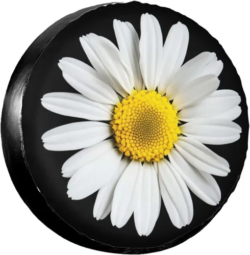 Vista 23 de Daisies Music Notes - Cubierta de neumático de repuesto de girasol, protector de rueda a prueba de polvo, para remolque, caravana, SUV y muchos