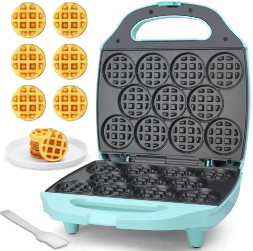 Vista 7 de Baker's Friend waflera belga doble gruesa, 2 x 6 pulgadas, waflera eléctrica con platos antiadherentes, 1200 W, perfecta para niños y desayuno