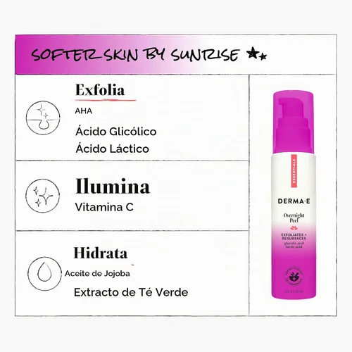 Vista 3 de Derma y uniformemente radiante, limpieza durante la noche con alfa hydroxiácidos de 2 onzas, 2 onza
