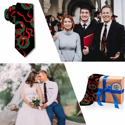 Vista 6 de Yakuna Black Dots - Corbatas para hombre, retro, clásicas, círculos, geometría, para hombres, adolescentes, negocios, trabajo, casual, boda, fiesta