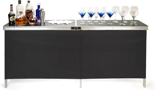 Vista 4 de Trademark Innovations Mesa de bar negra portátil