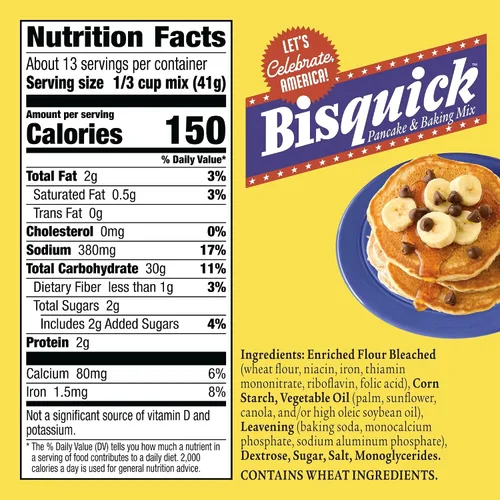 Vista 2 de Betty Crocker Bisquick - Mezcla para panqueques y hornear, original, hace alrededor de 30 panqueques, 20 onzas