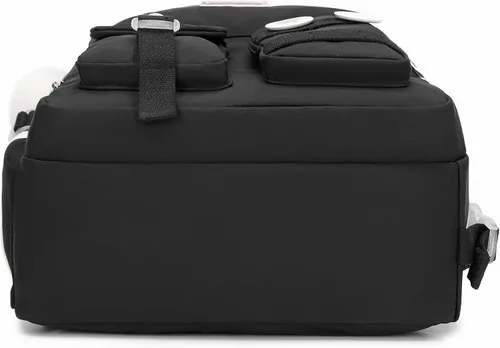 Vista 6 de Spotted Tiger Mochila estética para niñas adolescentes y niñas, bonita mochila escolar, mochila escolar de anime para niñas, Negro, L, Estética