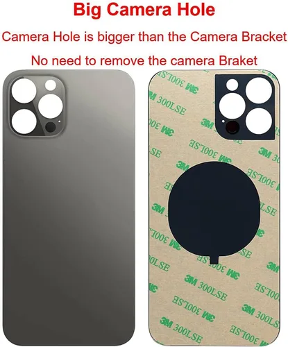 Vista 3 de 12 Pro Max - Carcasa trasera de repuesto para iPhone 12Pro Max (6.7 pulgadas) con cinta preinstalada, instrucciones de instalación
