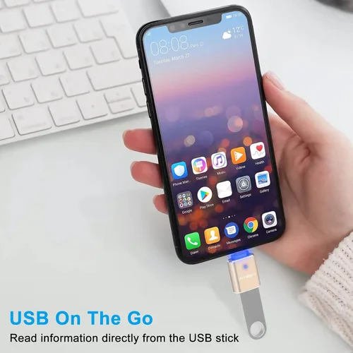Vista 6 de Adaptador USB C a USB (paquete de 2), USB C macho a USB 3.0 hembra adaptador OTG convertidor compatible con MacBook Pro 2019/2018/2017, MacBook Air