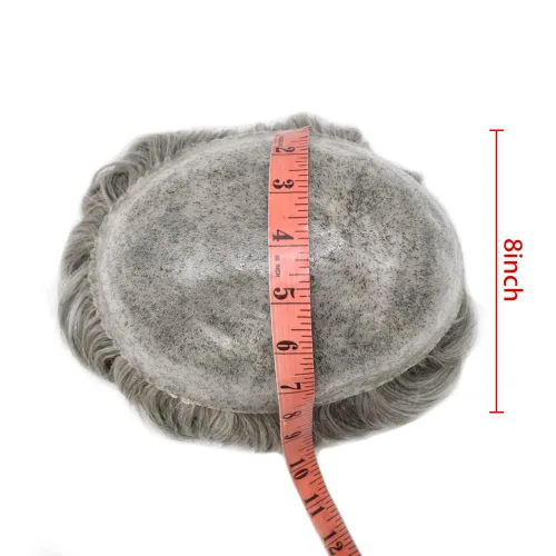Vista 386 de Toupee para hombre 100% cabello humano real tupé para hombres 0.004 in piel de poliuretano para hombre, sistema de reemplazo de piezas de pelo