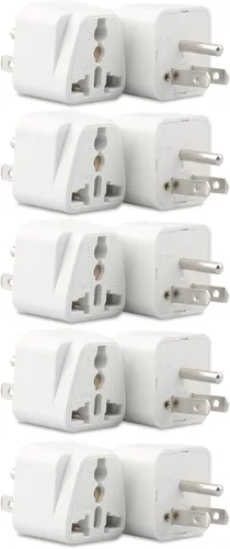 Vista 9 de Adaptador de enchufe de Europa a EE. UU., paquete de 3 adaptadores de enchufe de Reino Unido a EE. UU., Adaptador de enchufe de India a EE. UU.