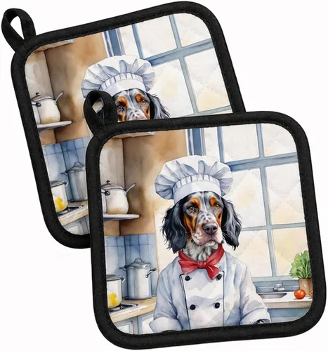 Vista 163 de Caroline's Treasures Coton de Tulear El Chef Par de Agarraderas de Ollas de Cocina Resistentes al Calor Juegos de Agarraderas de Ollas Almohadillas