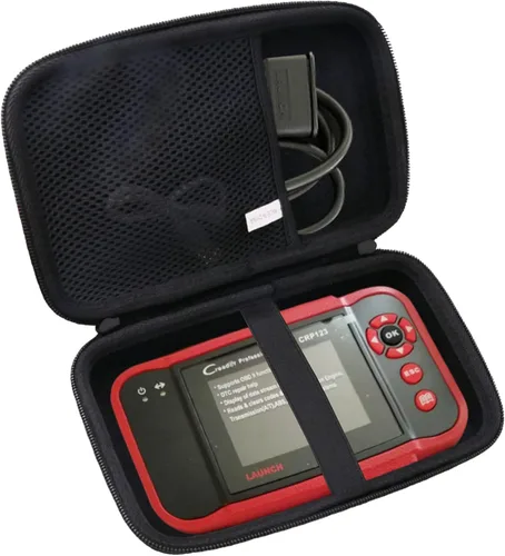 Vista 4 de Estuche de transporte rígido de EVA compatible con escáner Launch CRP123 OBD2/CRP129 lector de código de automóvil, estuche de almacenamiento