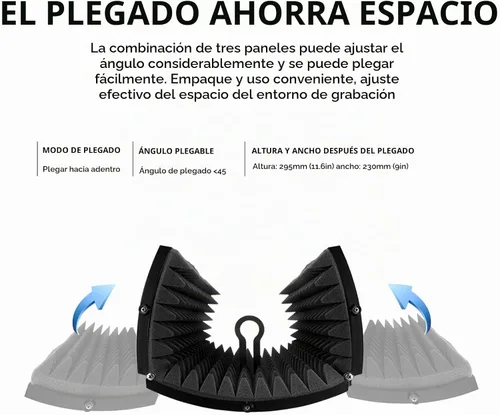 Vista 3 de Escudo de aislamiento de micrófono de grabación de estudio profesional, adecuado para Blue Yeti y cualquier equipo de grabación de micrófono