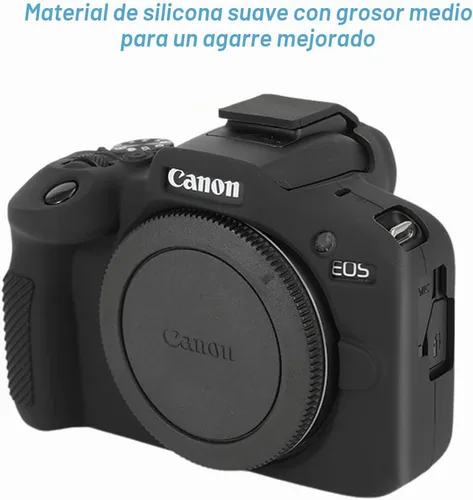 Vista 5 de Pocoukate Funda para cámara Canon EOS R100, cubierta protectora de silicona suave con protector de pantalla EOS R100, Accesorios para cámara sin