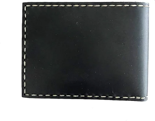 Vista 3 de Cartera de cuero para hombres, I Crazy Horse I Slim Wallet para hombres y mujeres, diseño único para hombre, I Best Gift Idea, Negro, Minimalista