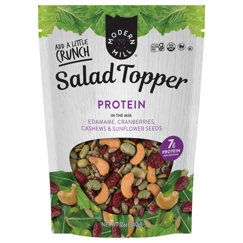 Vista 15 de Modern Mill Complemento para Ensalada Antioxidante de Gourmet Nut - Mezcla de Frutos Secos (Almendras), Arándanos Secos y Azucenas, Semillas