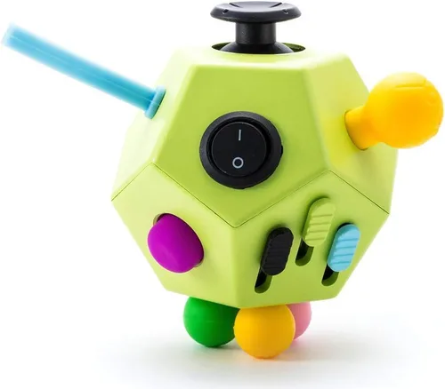 Vista 10 de Juguetes de Cubo de 12 Lados, Cubo de Juguetes Fidget Alivia el Estrés y la Ansiedad para Niños y Adultos con TDA, TOC, TDAH, Autismo (Negro / B2)