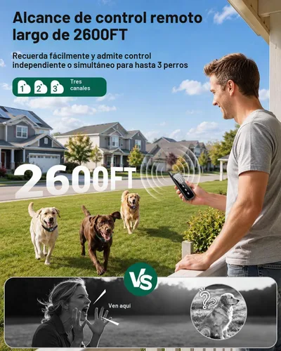 Vista 3 de Collar de choque para perros, collar de entrenamiento impermeable 1 perro (negro)
